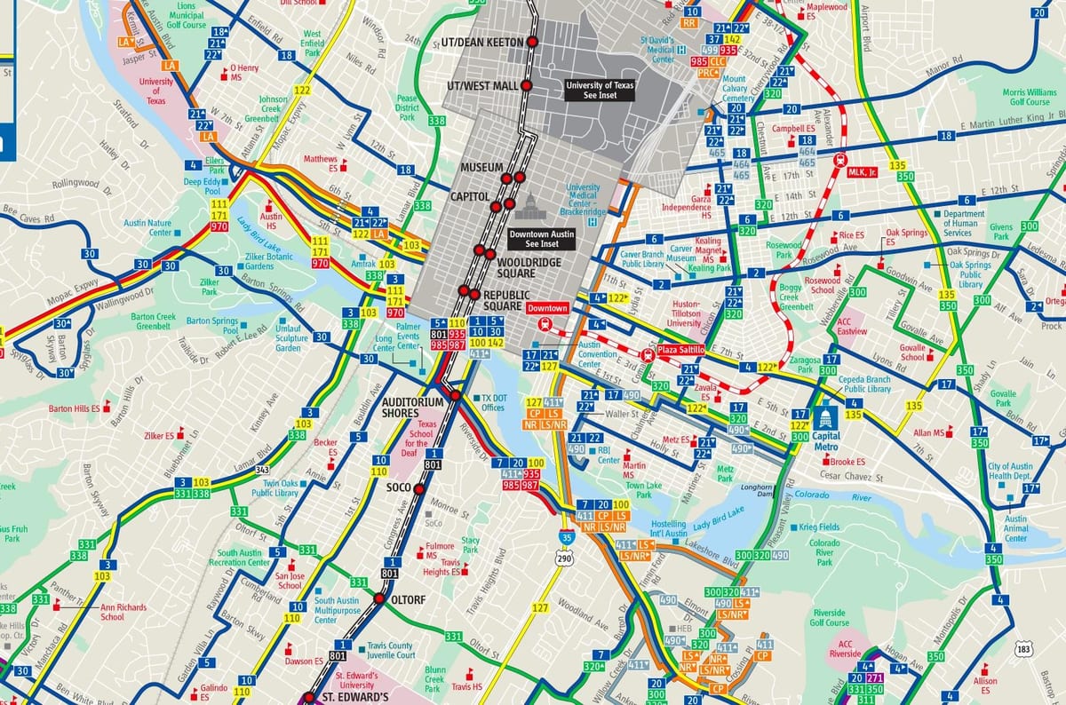 Austin sabiedriskā transporta karte