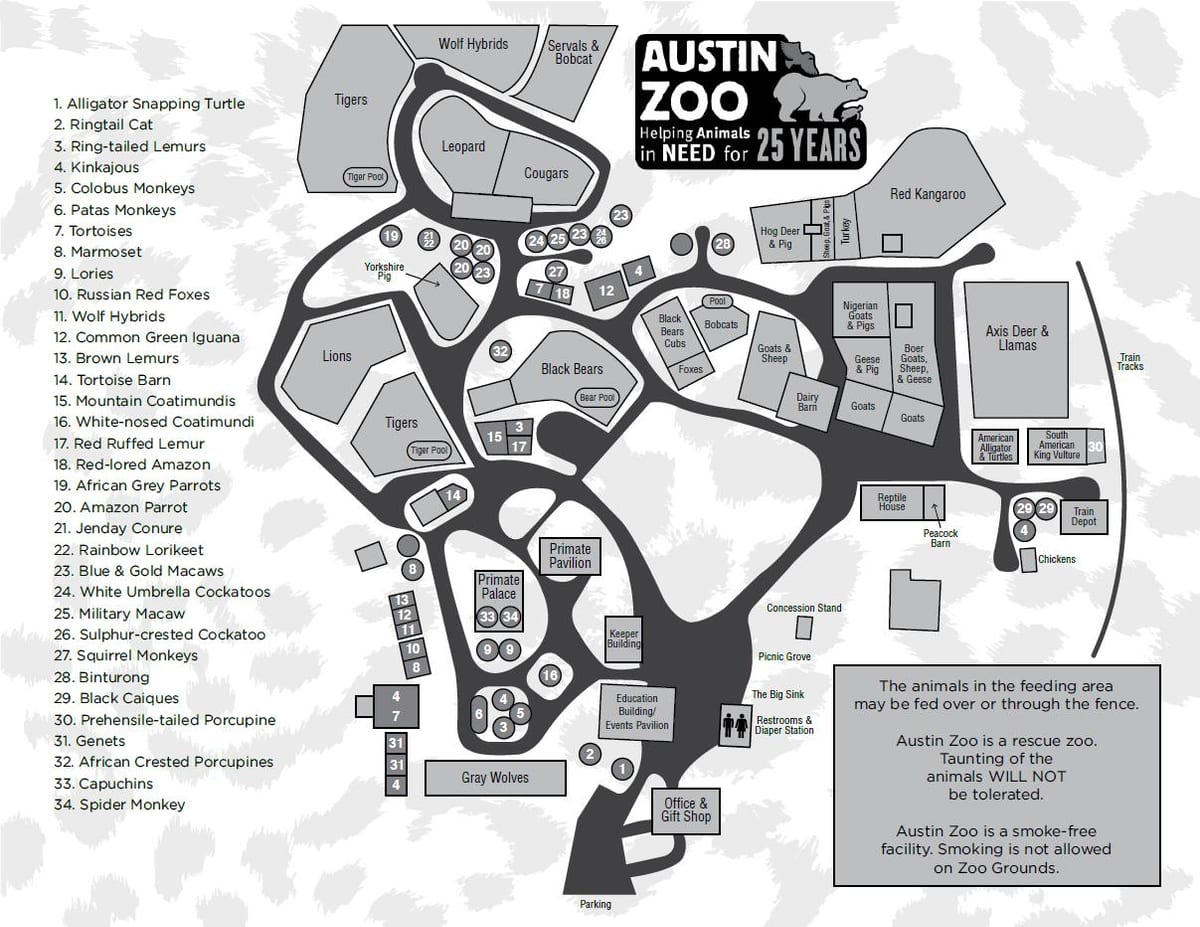 karte Austin zoo