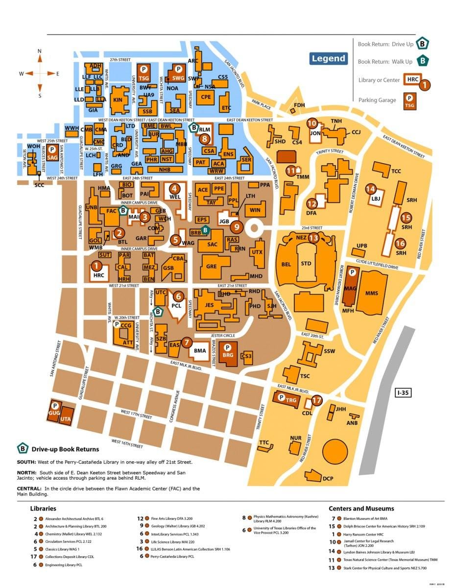 karte ut Austin campus
